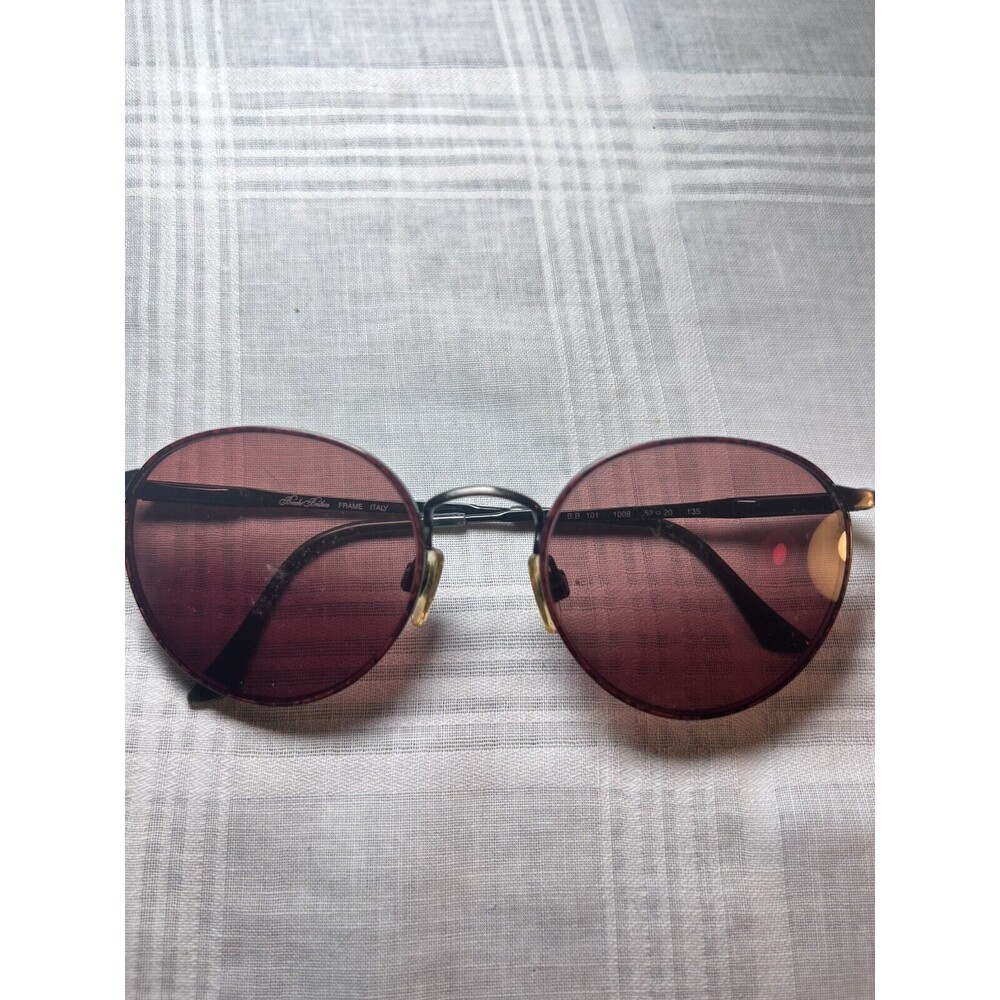 Vintage Brooks Brothers B.B.101 1008 Tortoise Gold Round Sunglasses FRAMES ONLY